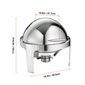 Roll Top Chafing Dish Buffet Set, 5.5L 2 Pack, Stainless Steel Chafer with 2 Full Size Pans, Round Catering Warmer Server with Lid Water Pan Stand Fuel Holder, for at Least 5 People Each