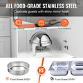 VEVOR Roll Top Chafing Dish 5.5L 2 Pack Stainless Steel Catering Warmer