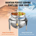 VEVOR Roll Top Chafing Dish 5.5L 2 Pack Stainless Steel Catering Warmer