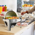 VEVOR Roll Top Chafing Dish 5.5L 2 Pack Stainless Steel Catering Warmer