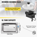 Ultrasonic Vinyl Record Cleaner 6L 40kHz Vinyl Ultrasonic Cleaning Machine Knob Control Record Ultrasonic Cleaner 8 Records Vinyl Sonic Cleaner Stainless Steel Tank with Mechanical Heater & Time