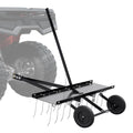Tow Behind Dethatcher, 1015mm Tow Dethatcher with 20 Spring Steel Tines, Lawn Dethatcher Rake for ATV or Mower, Tow Behind Lawn Rake with Lift Handle for Garden Farm Grass