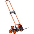 Stair Climbing Cart 54kg Capacity Folding Trolley 6 Wheels Bungee