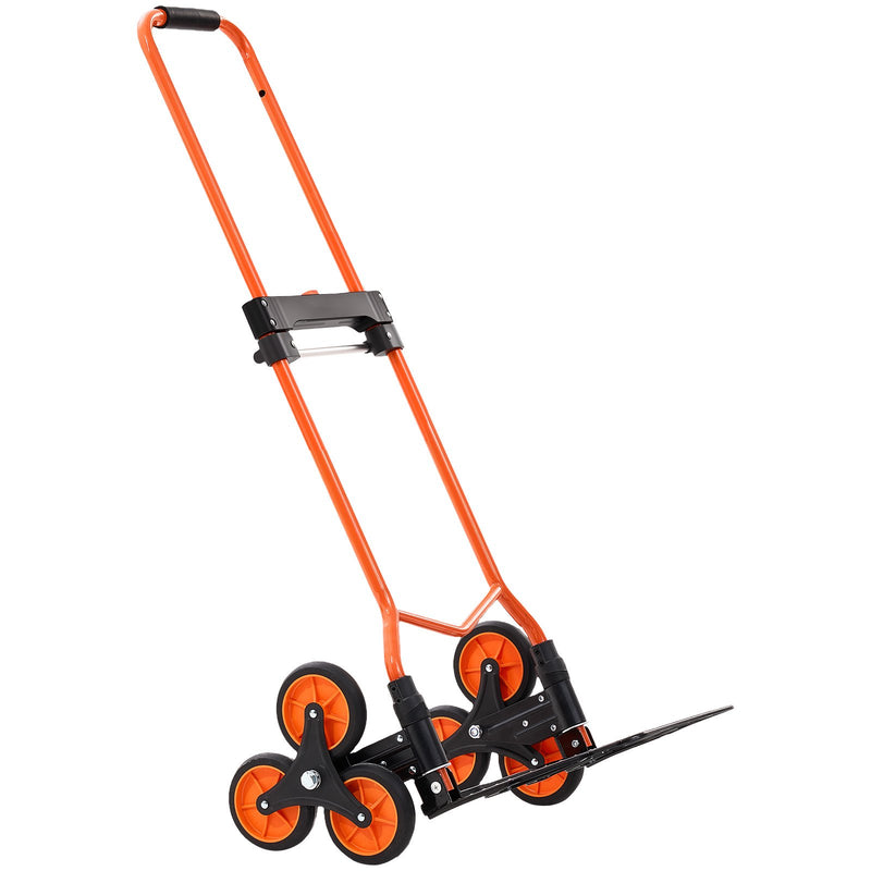Stair Climbing Cart 54kg Capacity Folding Trolley 6 Wheels Bungee