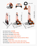 Stair Climbing Cart 54kg Capacity Folding Trolley 6 Wheels Bungee