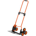 Stair Climbing Cart 54kg Capacity Folding Trolley 6 Wheels Bungee