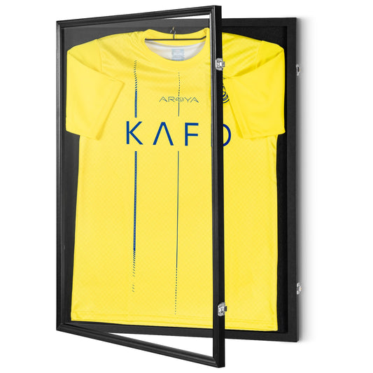 Jersey Display Frame Case, 590 x 790 x 40 mm, Large Lockable Sport Jersey Shadow Box with 98% UV Protection PC Glass and Hangers, for Baseball Basketball Football Hockey Shirt and Uniform