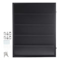 35 Graded Sports Card Display Case, 617 x 775 x 55 mm, Baseball Card Display Frame with 98% UV Protection Clear View PC Glass, Lockable Wall Cabinet for Football Basketball Hockey Trading Card
