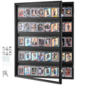 35 Graded Sports Card Display Case, 617 x 775 x 55 mm, Baseball Card Display Frame with 98% UV Protection Clear View PC Glass, Lockable Wall Cabinet for Football Basketball Hockey Trading Card