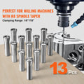 13 pcs Precision R8 Collet Set, 1/8'' - 7/8'', 45# Mill Collet Chuck 0.0012