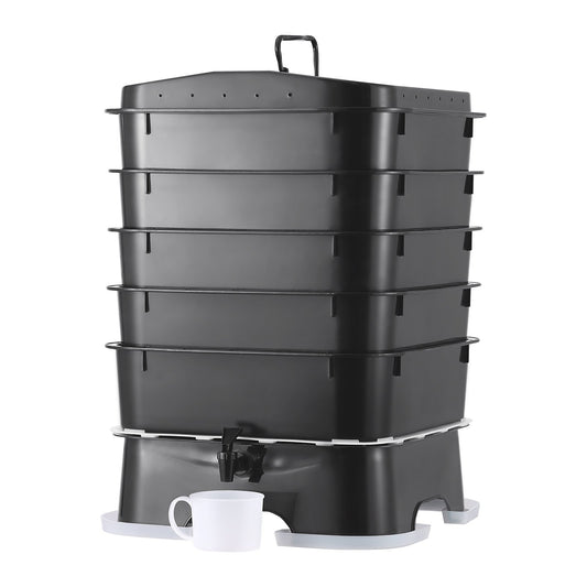 Worm Composter 5-Tray 50L Worm Farm Bin Indoor Outdoor