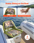 Folding Boat Seat Low Back Fishing Camouflage PU Fabric Thickened Cushion