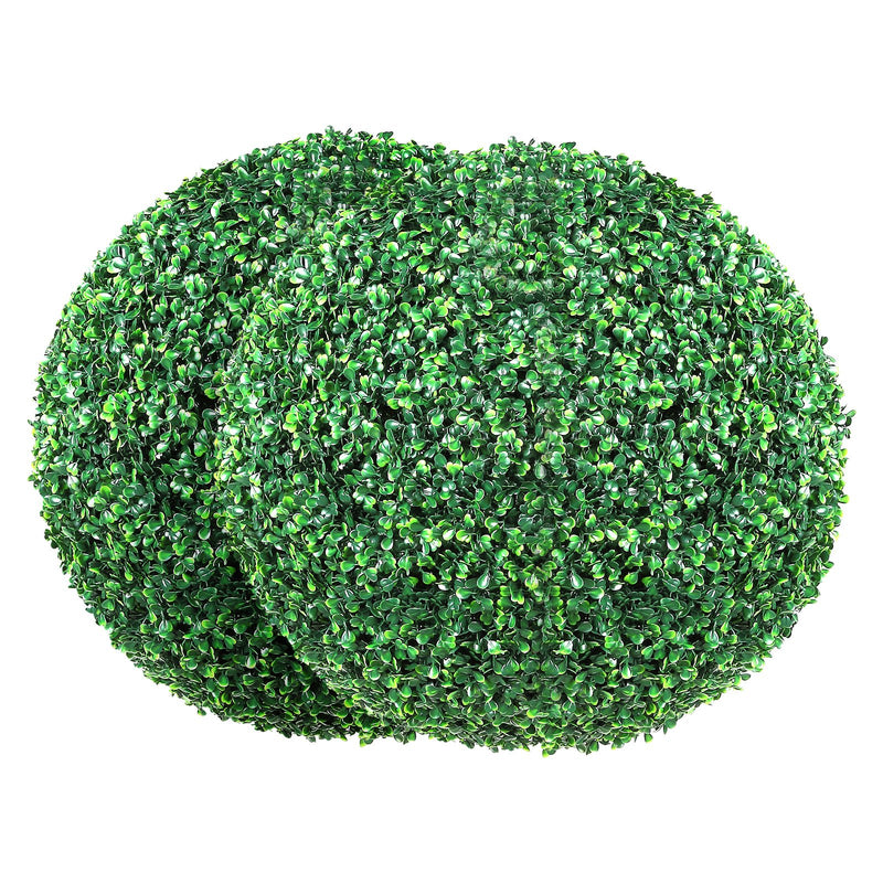 Boxwood Topiary Trees 2 Pieces Ball Shape Artificial Plants Green