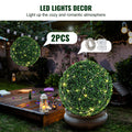 Boxwood Topiary Trees 2 Pieces Ball Shape Artificial Plants Green