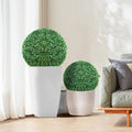 Boxwood Topiary Trees 2 Pieces Ball Shape Artificial Plants Green