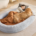 Human Dog Bed 1825x1220x254mm Washable Faux Rabbit Fur