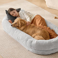 Human Dog Bed 1720x890mm Washable Faux Rabbit Fur Large