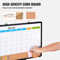 24x18 Monthly Calendar Whiteboard Cork Board Combo Magnetic