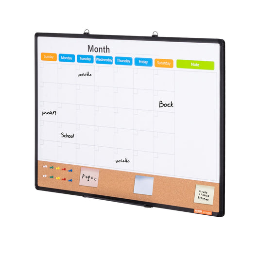 36x24 Monthly Calendar Whiteboard Cork Board Combo Magnetic