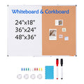 Whiteboard Cork Board Combo 48x36 Magnetic Dry Erase Wall Mount