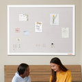 Cork Board 48x36 White Linen Wall Mounted Bulletin Noticeboard