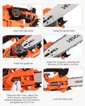 25cc 305mm Gas Chainsaw 0.75kW Dual Fuel Tank Wood Cutting