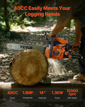 40cc Gas Chainsaw 355mm 1.3kW Petrol Powered Wood Cutting