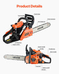 40cc Gas Chainsaw 355mm 1.3kW Petrol Powered Wood Cutting