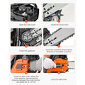 58 cc Gas Chainsaw, 508 mm Gas Powered Chainsaw, 2.0 kW Power Chain Saw with Non-Slip Handle, Gas-Powered Chainsaws with Dual Fuel Tanks, For Wood Cutting, Tree Trimming, and Land Clearing