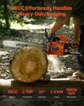 58cc Gas Chainsaw 508mm 2.0kW Wood Cutting Tree Trimming