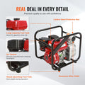 Gasoline Engine Water Pump, 80 mm, 7HP 265 GPM, 43 m Lift, 7 m Suction, 4-Stroke Gas Powered Trash Water Transfer Pump Portable High Pressure with 25ft Hose for Irrigation Pool, EPA Certified