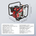 Gasoline Engine Water Pump, 80 mm, 7HP 265 GPM, 43 m Lift, 7 m Suction, 4-Stroke Gas Powered Trash Water Transfer Pump Portable High Pressure with 25ft Hose for Irrigation Pool, EPA Certified