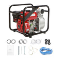 Gasoline Engine Water Pump, 80 mm, 7HP 265 GPM, 43 m Lift, 7 m Suction, 4-Stroke Gas Powered Trash Water Transfer Pump Portable High Pressure with 25ft Hose for Irrigation Pool, EPA Certified