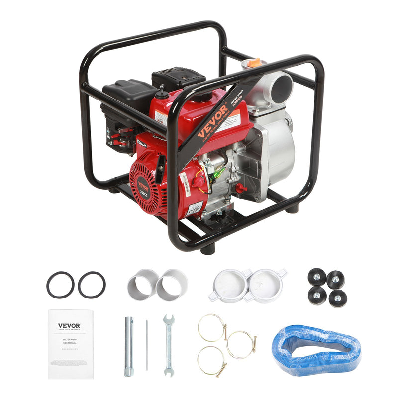 Gasoline Water Pump 7HP 265GPM 80mm Portable Trash Transfer