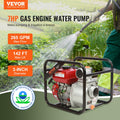 Gasoline Water Pump 7HP 265GPM 80mm Portable Trash Transfer