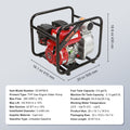 Gasoline Water Pump 7HP 265GPM 80mm Portable Trash Transfer