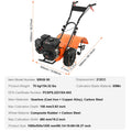 Tiller Cultivator Gas 212CC 4-Stroke 4 Steel Tines