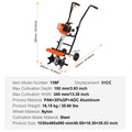 31CC 4-Stroke Gas Powered Tiller Cultivator 4 Steel Tines