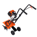 Tiller Cultivator Gas Powered, 38CC 4-Stroke Garden Cultivator, Tiller with 4 Steel Adjustable Front Tines for Lawn, Garden and Field Soil Cultivation