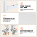 Heat Press Stand 3-Tier Foldable Wheeled Table White