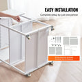 Heat Press Stand 3-Tier Foldable Wheeled Table White