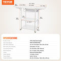 Heat Press Stand 3-Tier Foldable Wheeled Table White