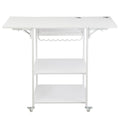 Heat Press Stand 3-Tier Foldable Wheeled Table White