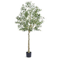 Artificial Olive Tree, 15.2cm Tall Faux Plant, Secure PE Material & Anti-Tip Tilt Protection Low-Maintenance Plant, Lifelike Green Fake Potted Tree for Home Office Warehouse Decor Indoor Outdoor