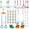 Ninja Warrior Obstacle Course for Kids, 2 x 19.8m Weatherproof Slacklines, 500lbs Weight Capacity Monkey Line, Outdoor Playset Equipment, Backyard Toys Training Equipment Set with 12 Obstacles