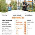 Ninja Warrior Obstacle Course for Kids, 2 x 19.8m Weatherproof Slacklines, 500lbs Weight Capacity Monkey Line, Outdoor Playset Equipment, Backyard Toys Training Equipment Set with 12 Obstacles