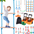 Ninja Warrior Obstacle Course for Kids, 2 x 19.8m Weatherproof Slacklines, 500lbs Weight Capacity Monkey Line, Outdoor Playset Equipment, Backyard Toys Training Equipment Set with 12 Obstacles