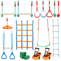 Ninja Warrior Obstacle Course 12 Pieces 2x19.8m Slackline 500lbs