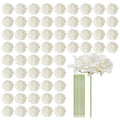 Artificial Flowers 105pc White Silk Hydrangea Fake Stems Bulk DIY