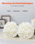 Artificial Flowers 105pc White Silk Hydrangea Fake Stems Bulk DIY
